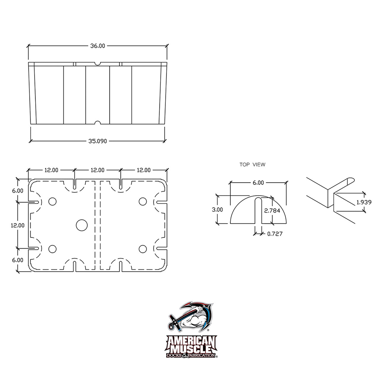 Float Drum - 2' x 3' - American Muscle Docks & Fabrication