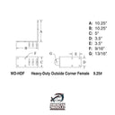 Outside Corner Female - Heavy Duty - American Muscle Docks & Fabrication