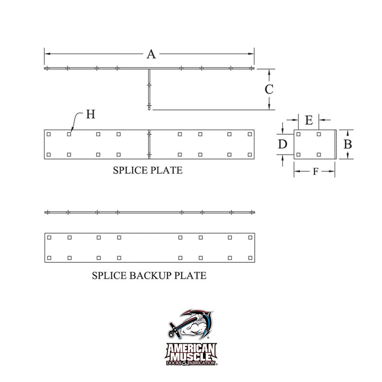 Splice Plate Set - American Muscle Docks & Fabrication