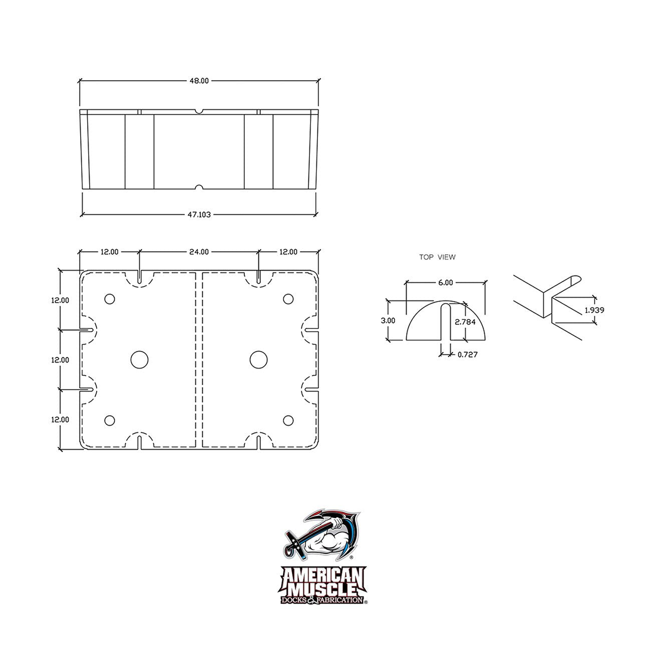 Float - 3' x 4' x 12" - American Muscle Docks & Fabrication