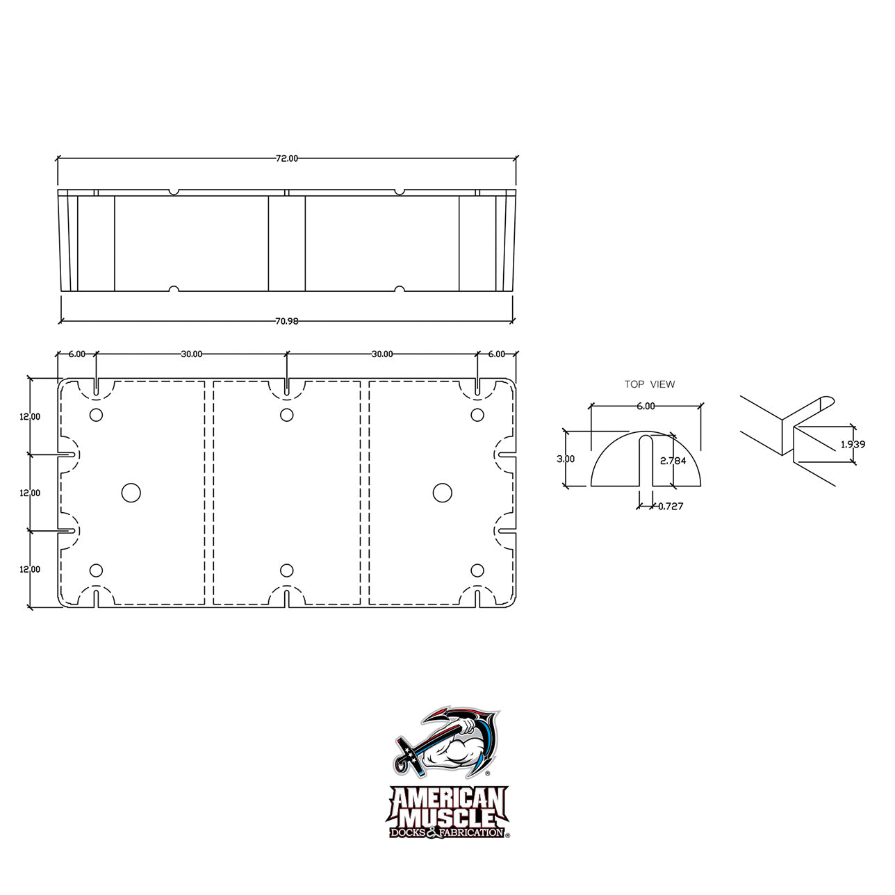 Float Drum - 3' x 6' - American Muscle Docks & Fabrication