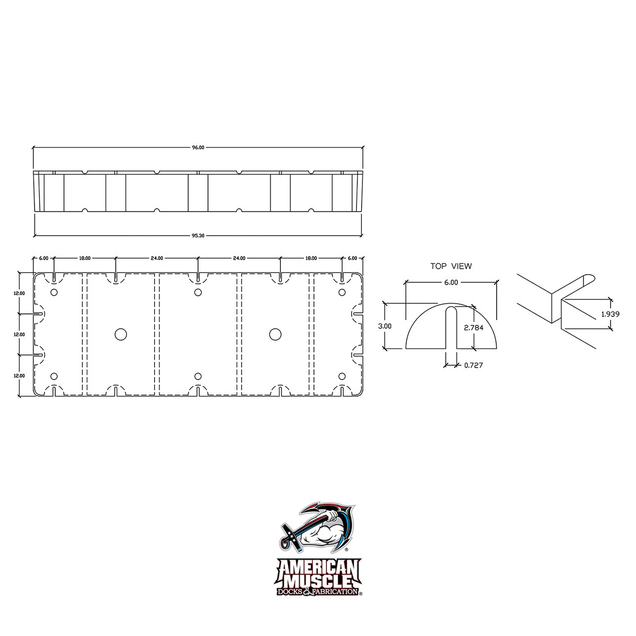 Float Drum - 3' x 8' - American Muscle Docks & Fabrication