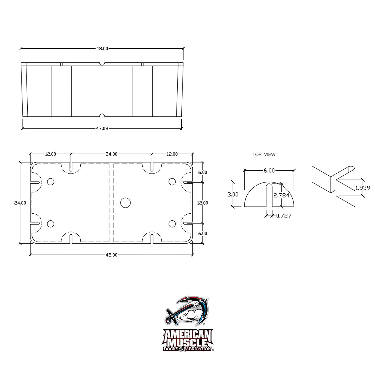 Float Drum - 2' x 4' - American Muscle Docks & Fabrication