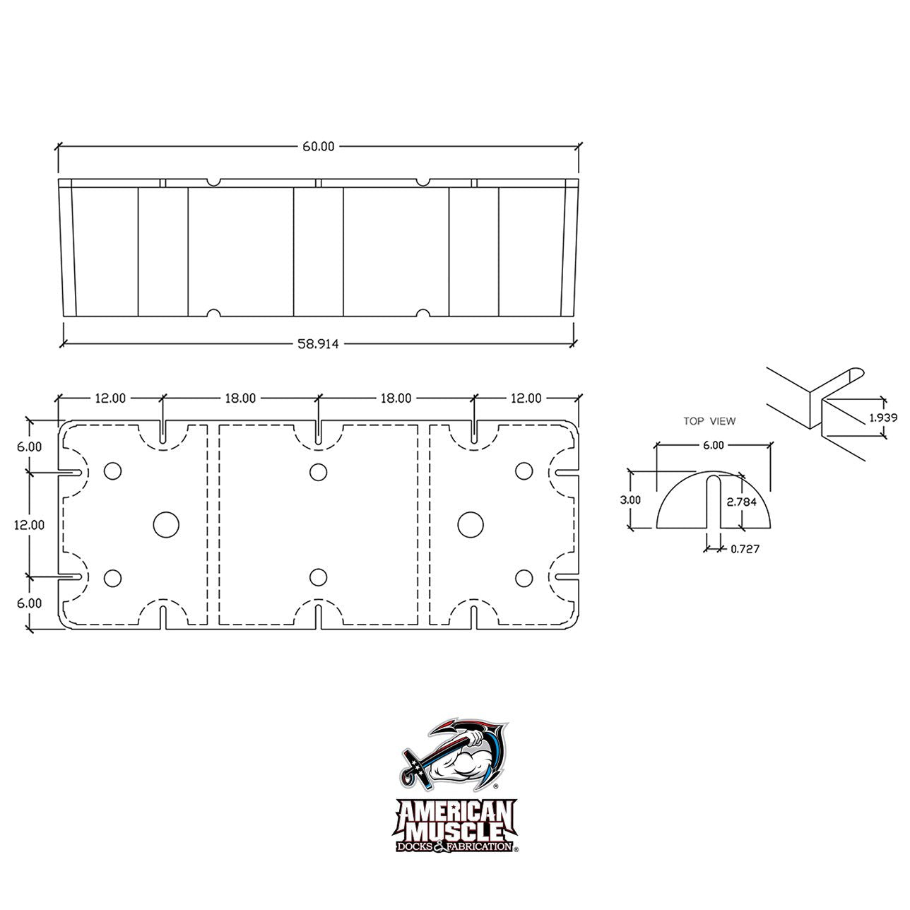 Float Drum - 2' x 5' x 16" - American Muscle Docks & Fabrication