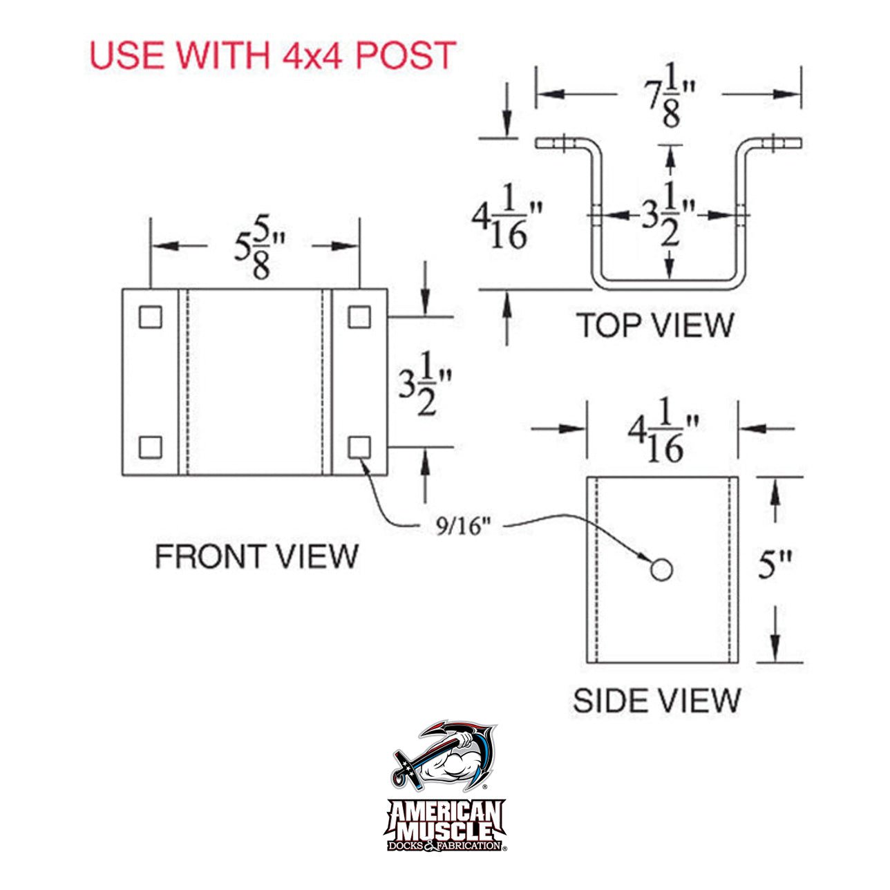 Bracket 4 x 4 - American Muscle Docks