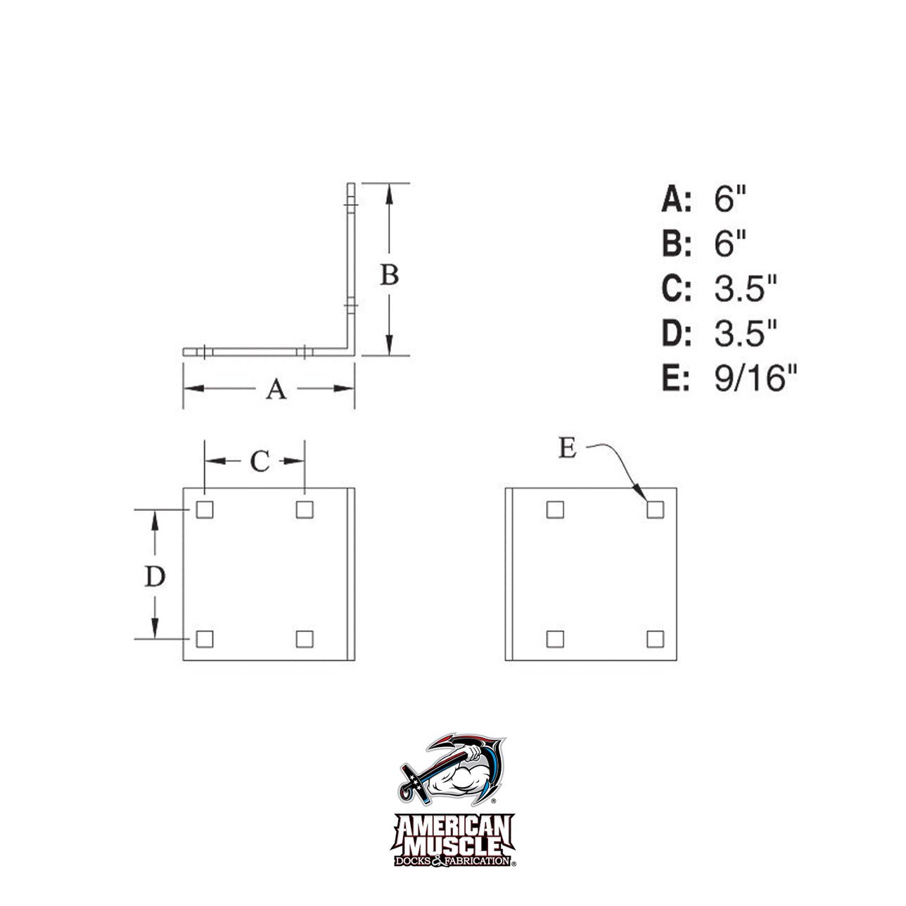 Angle - 6" x 6" - American Muscle Docks & Fabrication