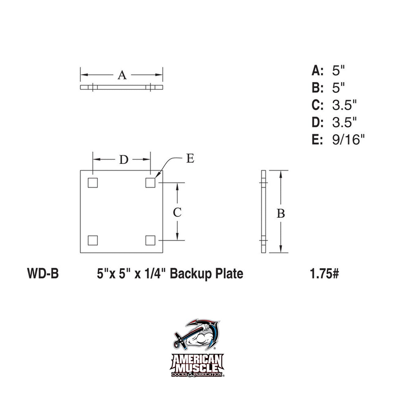 Backup Plate - American Muscle Docks & Fabrication