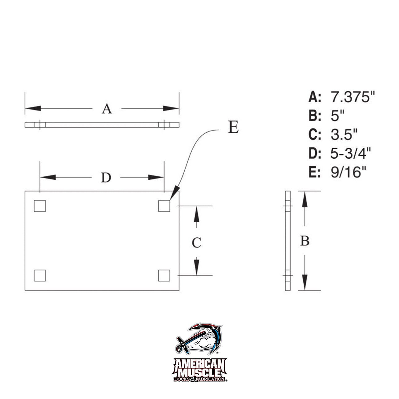 Backup Plate - Heavy Duty - American Muscle Docks & Fabrication