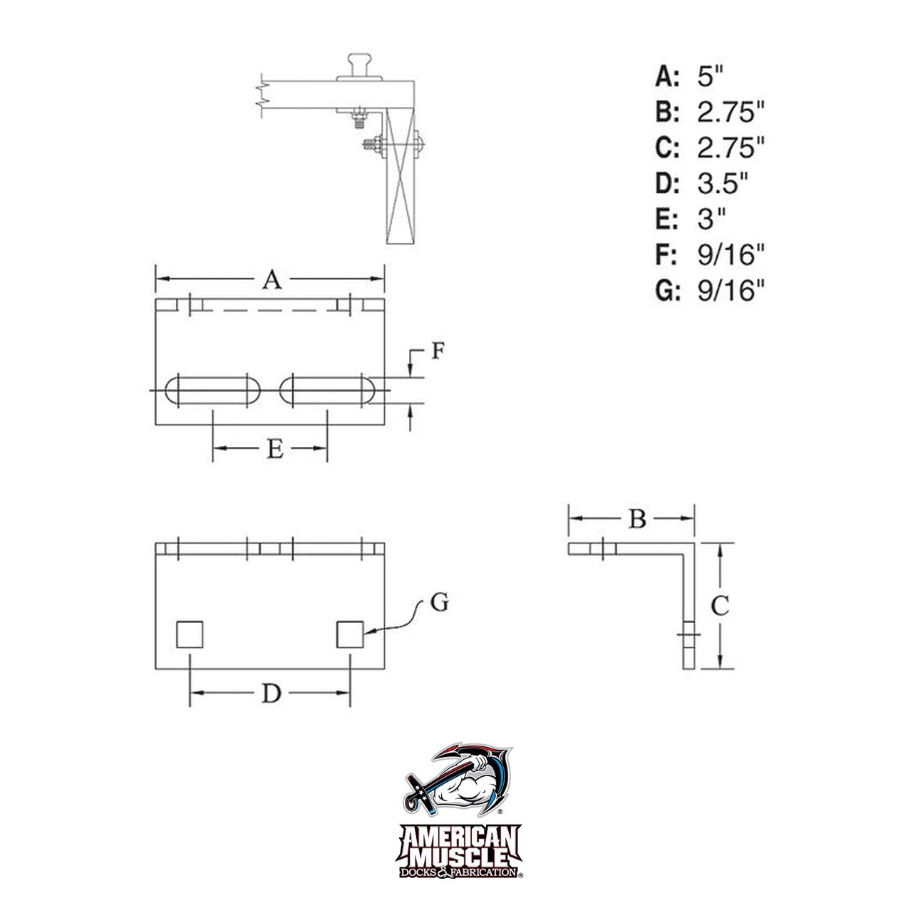 Cleat Angle - American Muscle Docks & Fabrication