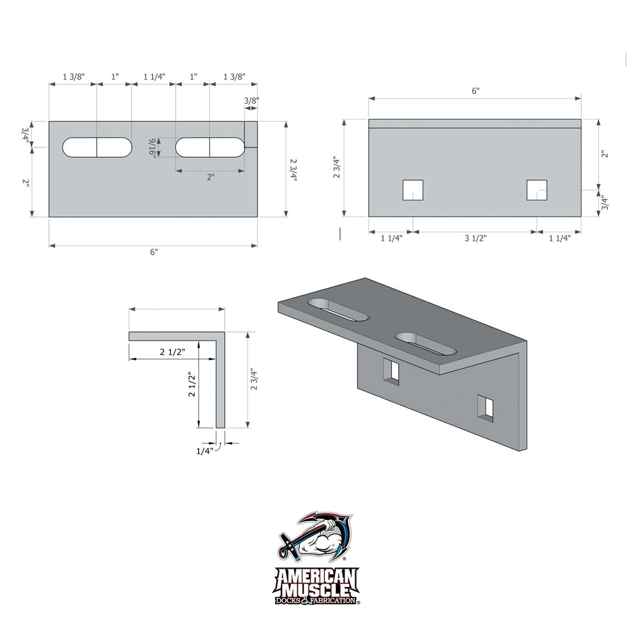 Cleat Angle XL - American Muscle Docks & Fabrication