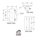 Pipe Holder 2 inch - Set Screws (Short) - American Muscle Docks