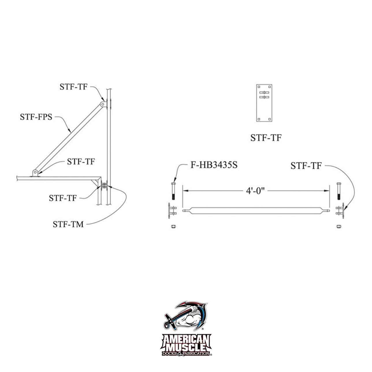 Steel Truss Finger Pipe Stabilizer - American Muscle Docks & Fabrication