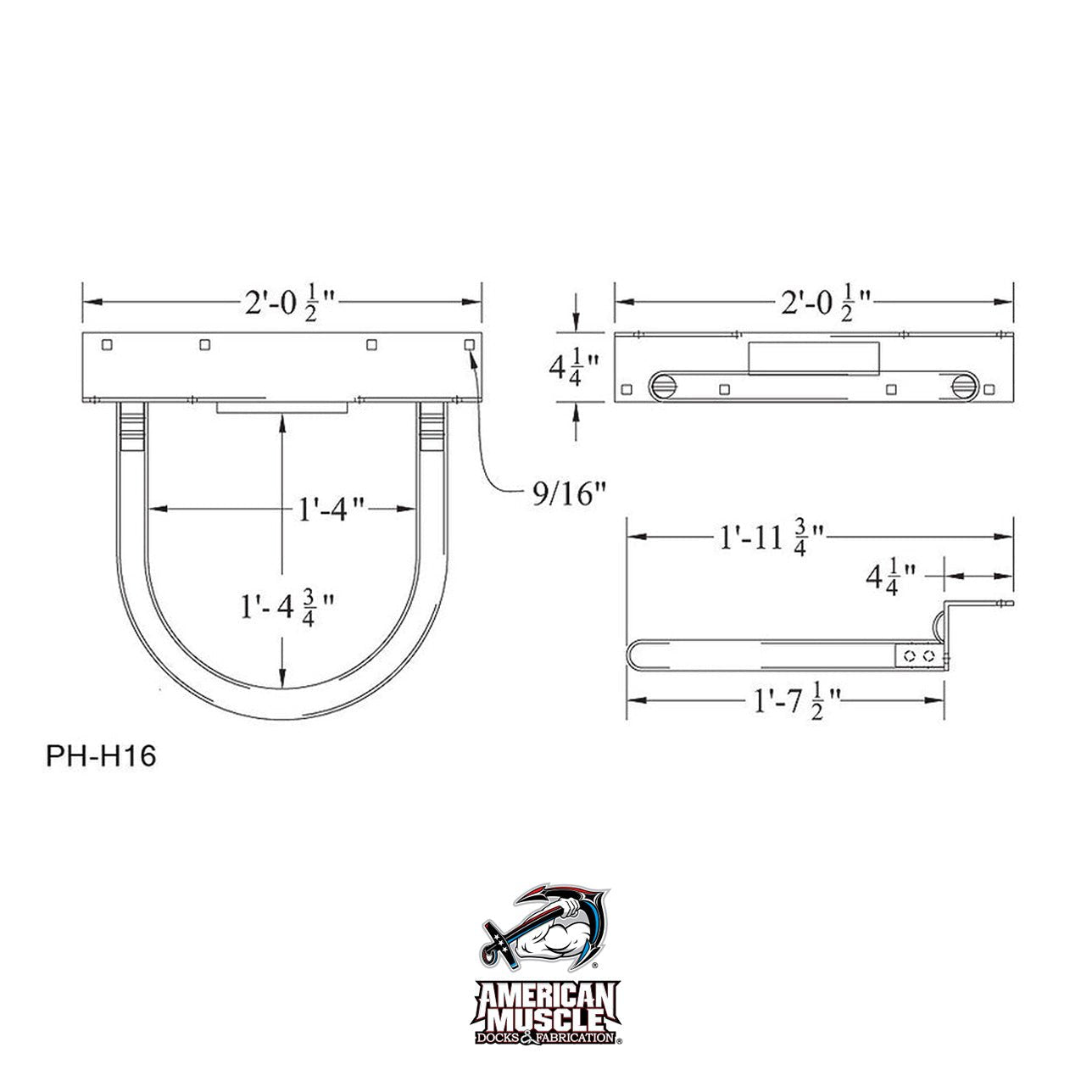 Hoop Pile Guide (No Roller) - American Muscle Docks & Fabrication