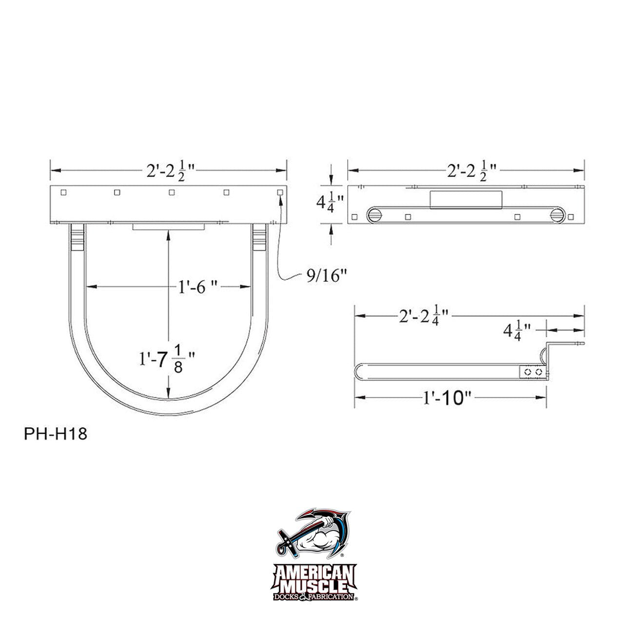 Hoop Pile Guide (No Roller) - American Muscle Docks & Fabrication