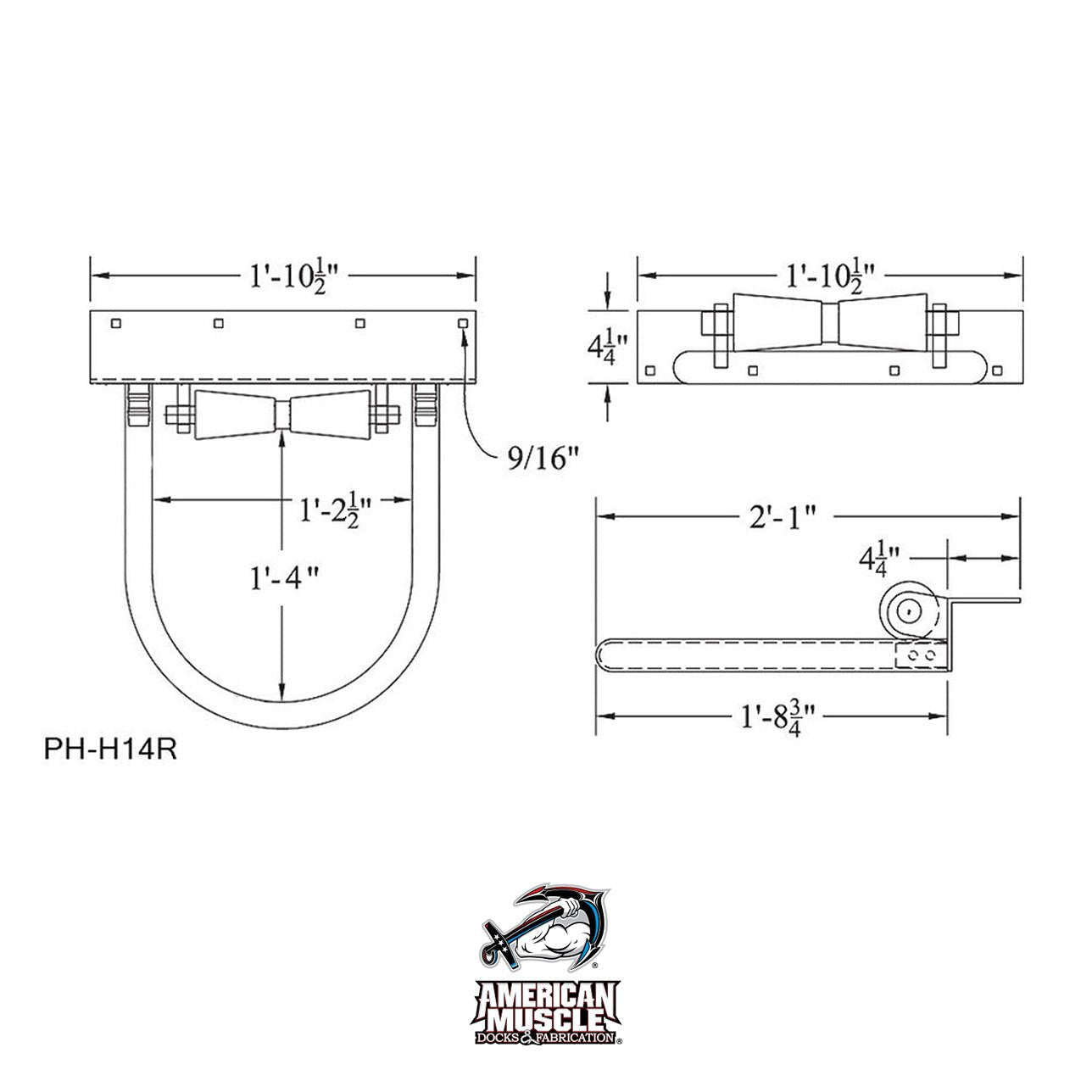 Hoop Pile Guide (Rubber Roller) - American Muscle Docks & Fabrication