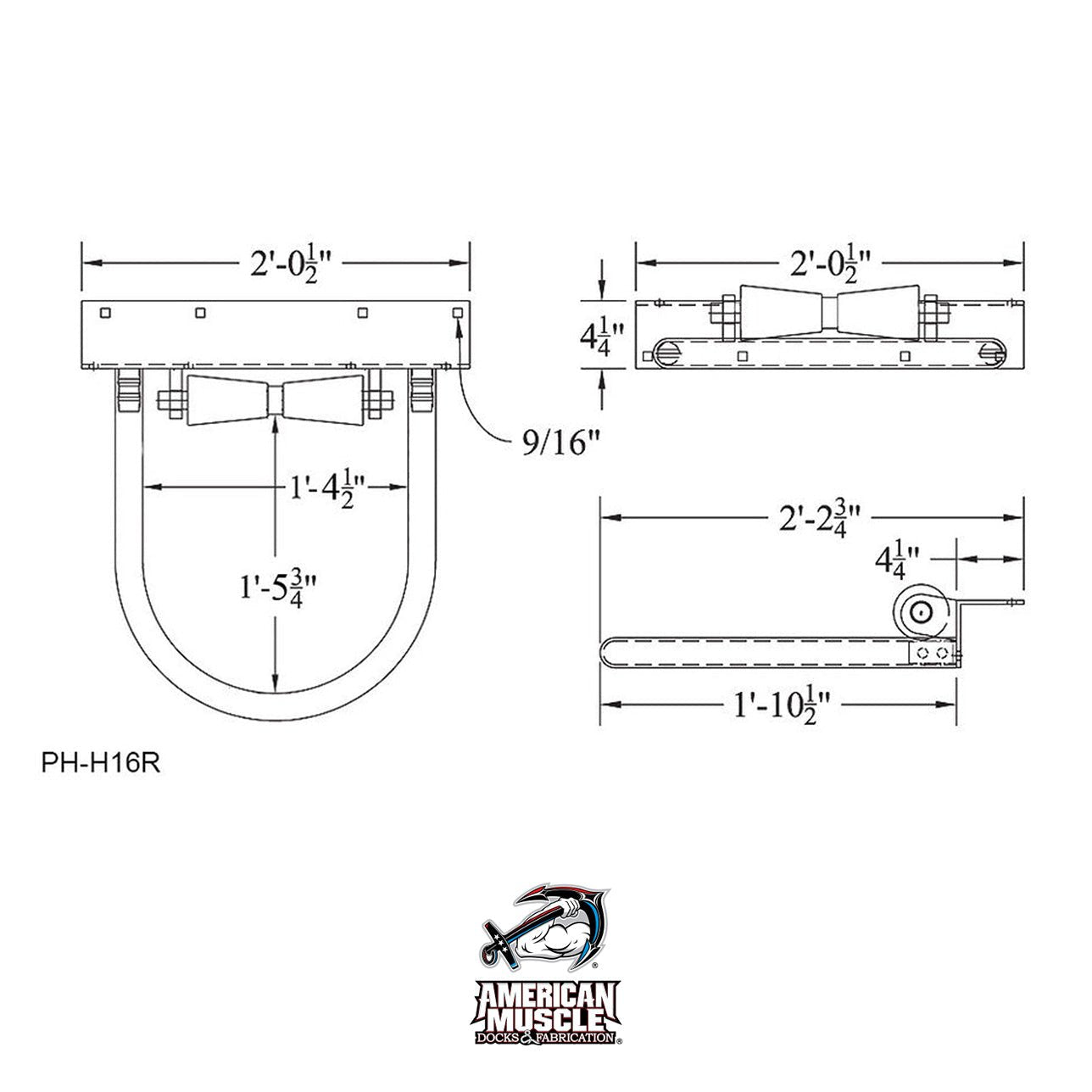 Hoop Pile Guide (Rubber Roller) - American Muscle Docks & Fabrication