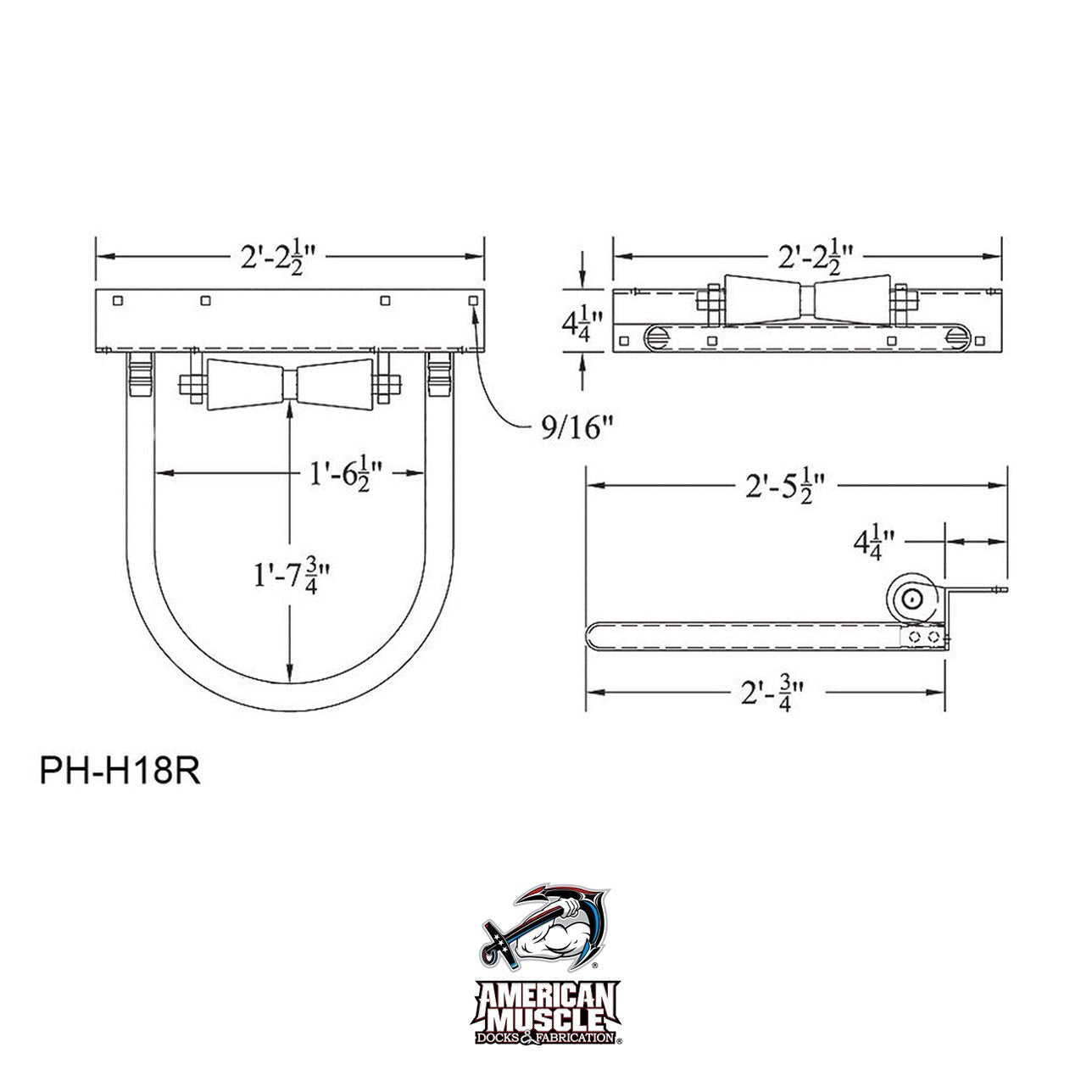 Hoop Pile Guide (Rubber Roller) - American Muscle Docks & Fabrication