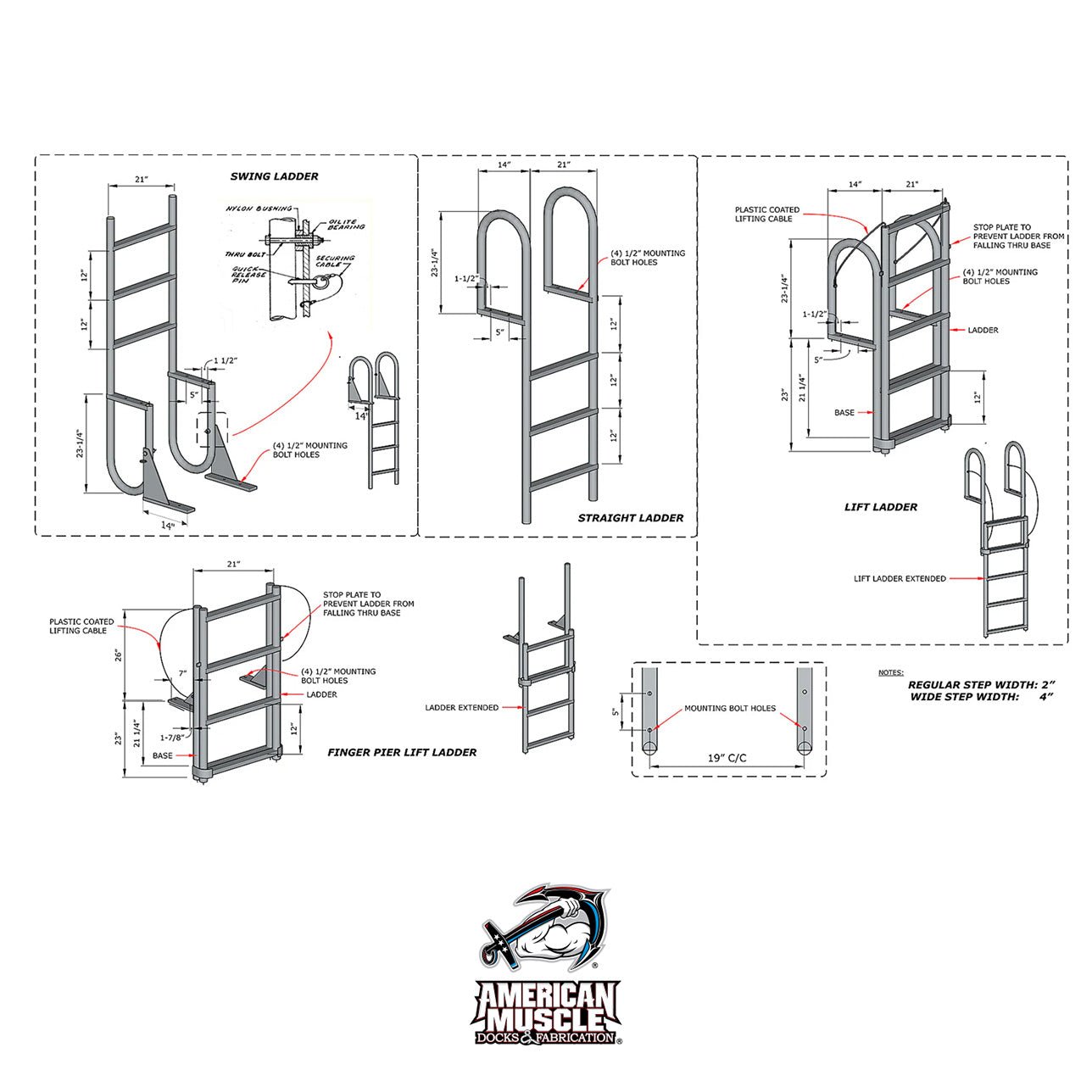 Ladder Quick Release Set - American Muscle Docks & Fabrication