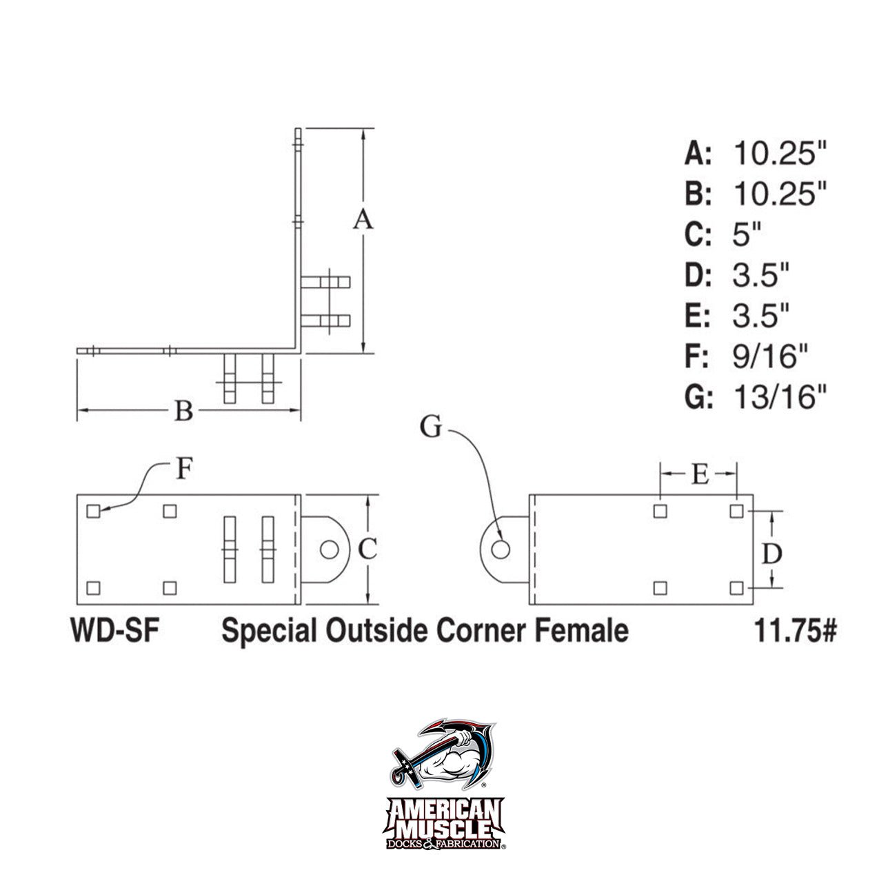 Outside Corner Female - Special - American Muscle Docks & Fabrication
