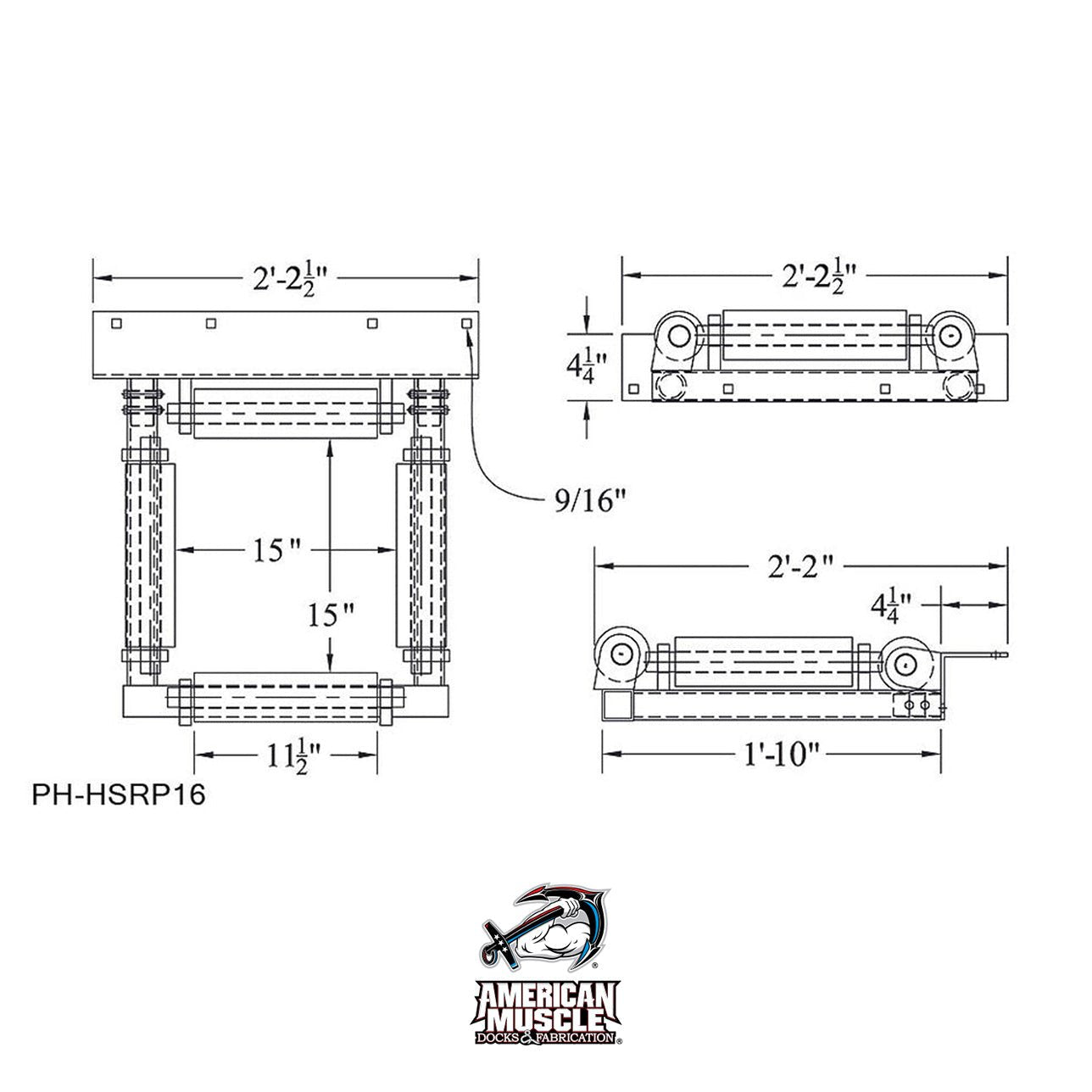 Square Hoop Pile Guide (Poly) - American Muscle Docks & Fabrication