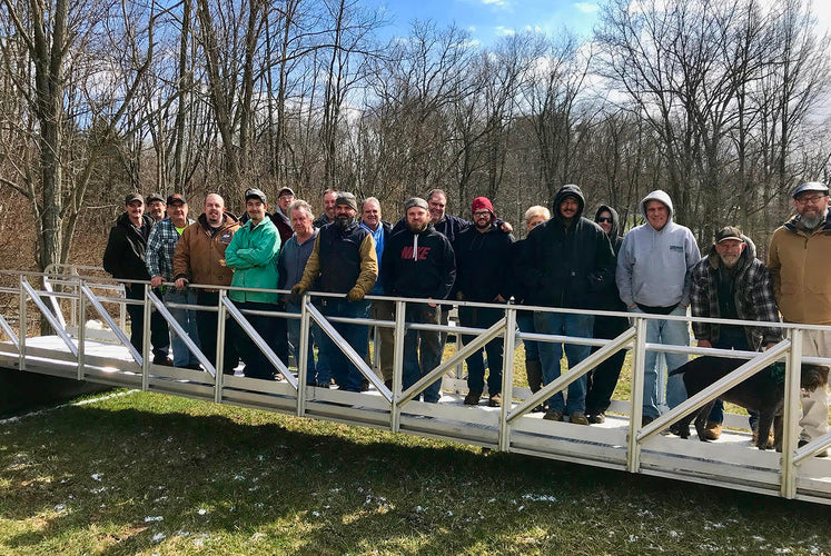Aluminum gangway ramp fabrication American Muscle Docks Employees