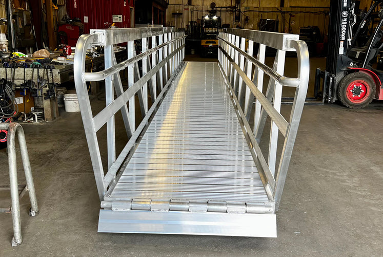 Aluminum gangway access manufactured in USA by American Muscle Docks