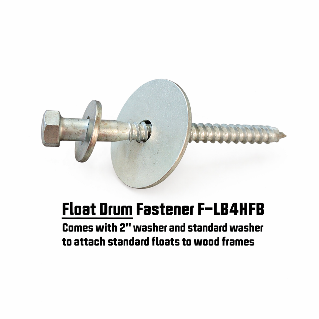 American Muscle Docks & Fabrication HDG Lag Bolt Sets include a 2-inch washer and standard washer, used to fasten dock floats to wood frames.