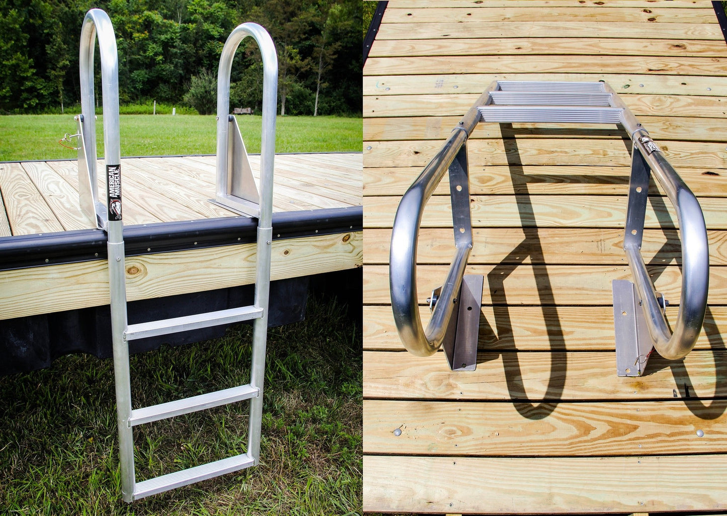 Swing Ladder - 7 Step Wide - American Muscle Docks & Fabrication