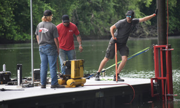 New Wheeling Island Marina Docks Installed This Week - American Muscle Docks