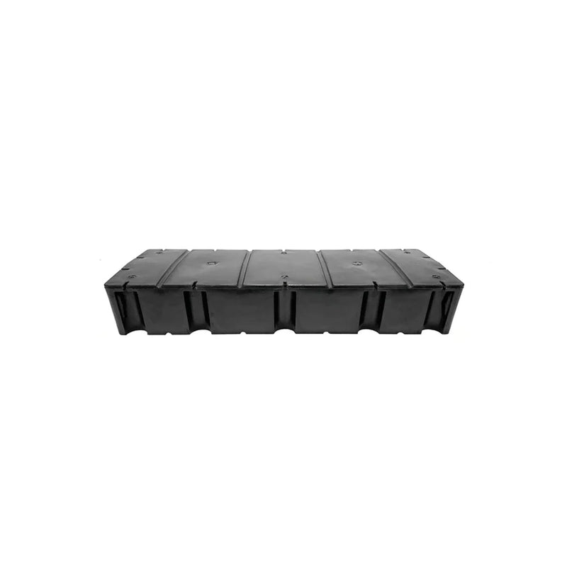 The American Muscle Docks & Fabrication Float Drum (2' x 8' x 12") is a rectangular black plastic dock float with reinforced edges and an EPS foam-filled core, shown on a white background.