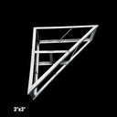 A Steel Truss Dock Finger Dock Stabilizer - 3 ft. by American Muscle Docks & Fabrication is shown with intersecting welded supports on a black background. “3’x3’” text appears in the lower left corner.