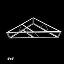 The American Muscle Docks & Fabrication Steel Truss Dock Finger Dock Stabilizer - 4 ft. features a welded triangular frame with diagonal supports to enhance dock stability, shown against a black background.