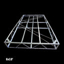 The Steel Truss Dock Frames - Full Taper by American Muscle Docks & Fabrication, shown in a 6x10 ft size with crossbars and diagonal supports on a black background, are perfect for adjustable dock solutions or use with dock ramps.