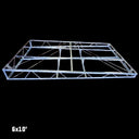 American Muscle Docks & Fabrication Steel Truss Dock Frames - Full Taper shown with cross-bracing, ideal for dock ramps or adjustable docks, displayed on a black background. Text in the corner reads 6x10’.