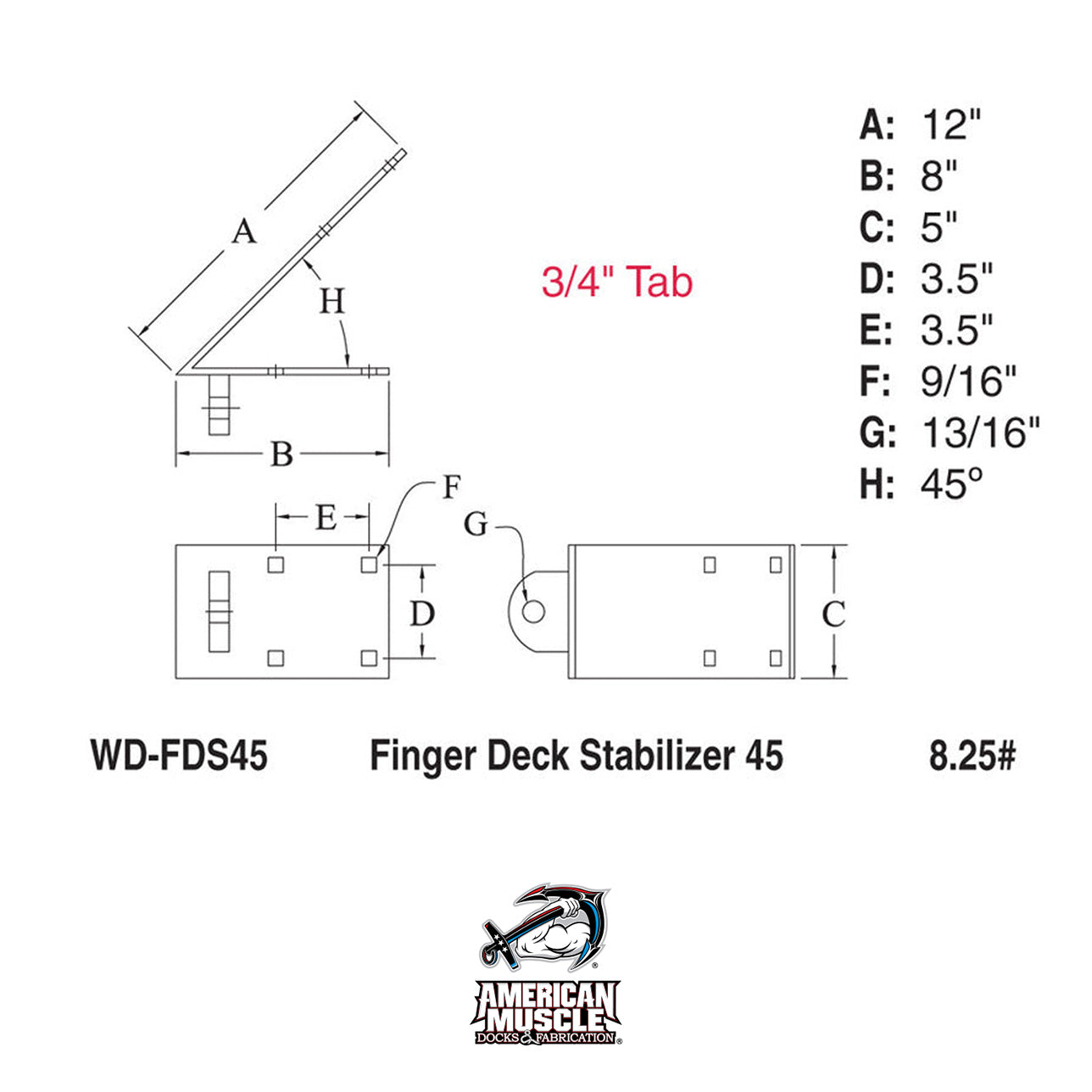 Finger Deck Stabilizer 45
