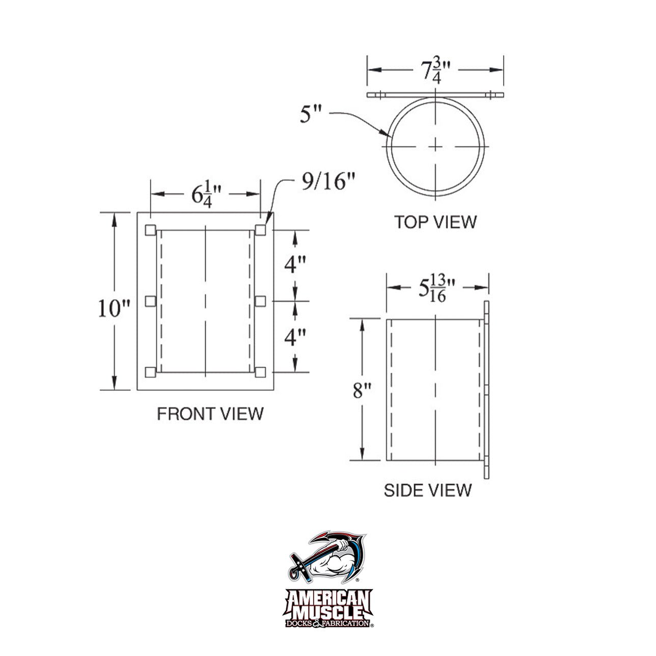 Pipe Holder - 5 inch - American Muscle Docks