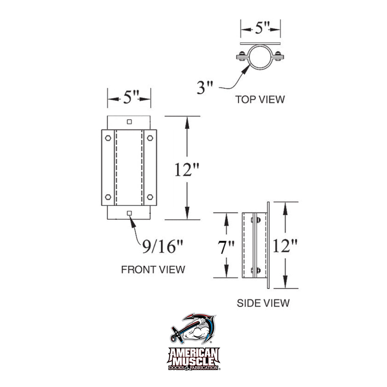 Pipe Holder - Split 12" Plate