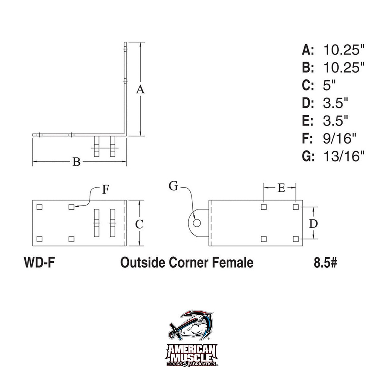 Outside Corner Female - American Muscle Docks & Fabrication