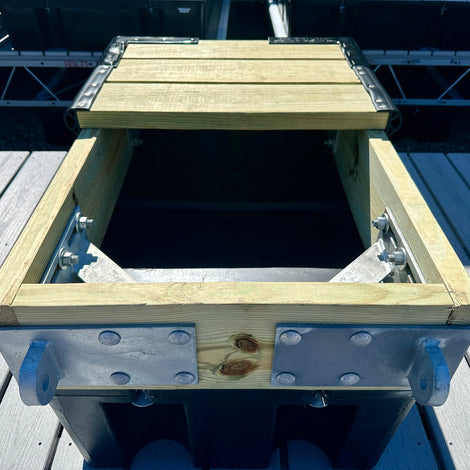 Wood Frame Floating Boat Dock Display American Muscle Docks