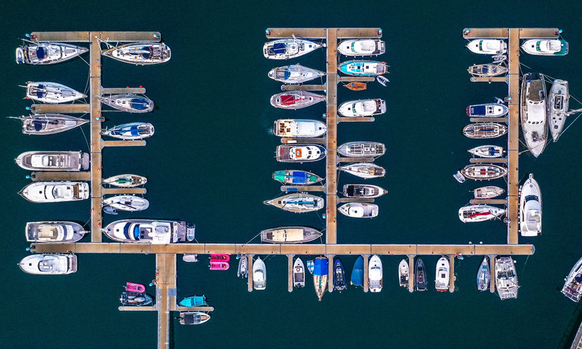 Commercial Marina Dock American Muscle Docks Drone Photo View 