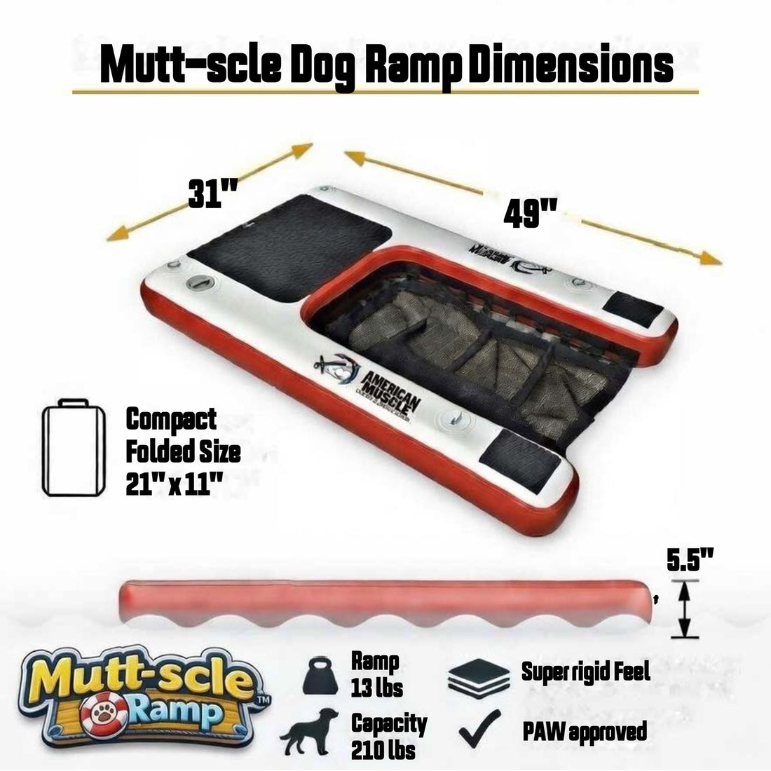 Mutt-scle XL Floating Dog Ramp – American Muscle Docks
