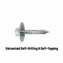 The American Muscle Docks & Fabrication Hex Head Washer Screw, ideal for steel truss hardware, is shown against a white background.
