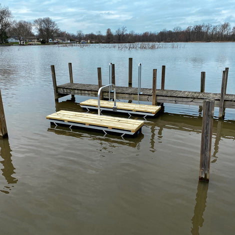 Floating Kayak Launch Dock in Fall