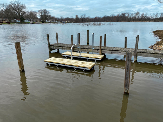 Floating Kayak Launch Dock in Fall