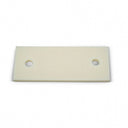 The Light Duty Pile Hoop Plastic Rub Plate by American Muscle Docks & Fabrication is a rectangular beige UHMW plate with two round holes side by side, shown on a white background.