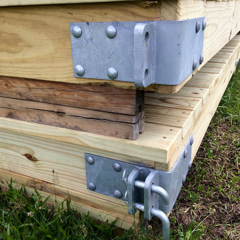 wooden dock professional heavy duty hardware built by American Muscle Docks