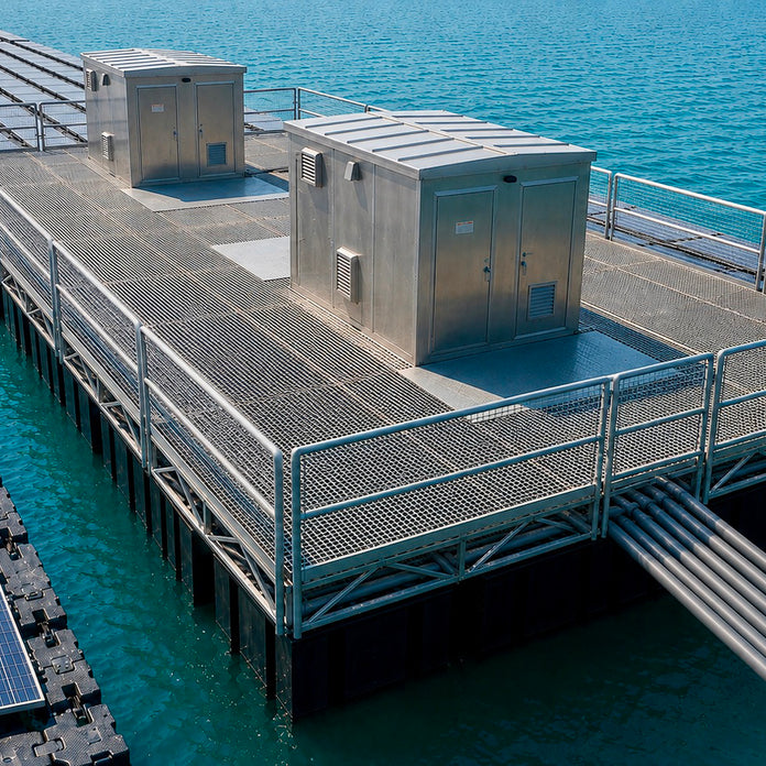 FLOATING SOLAR PLATFORMS BUILT TO HOLD IT ALL TOGETHER