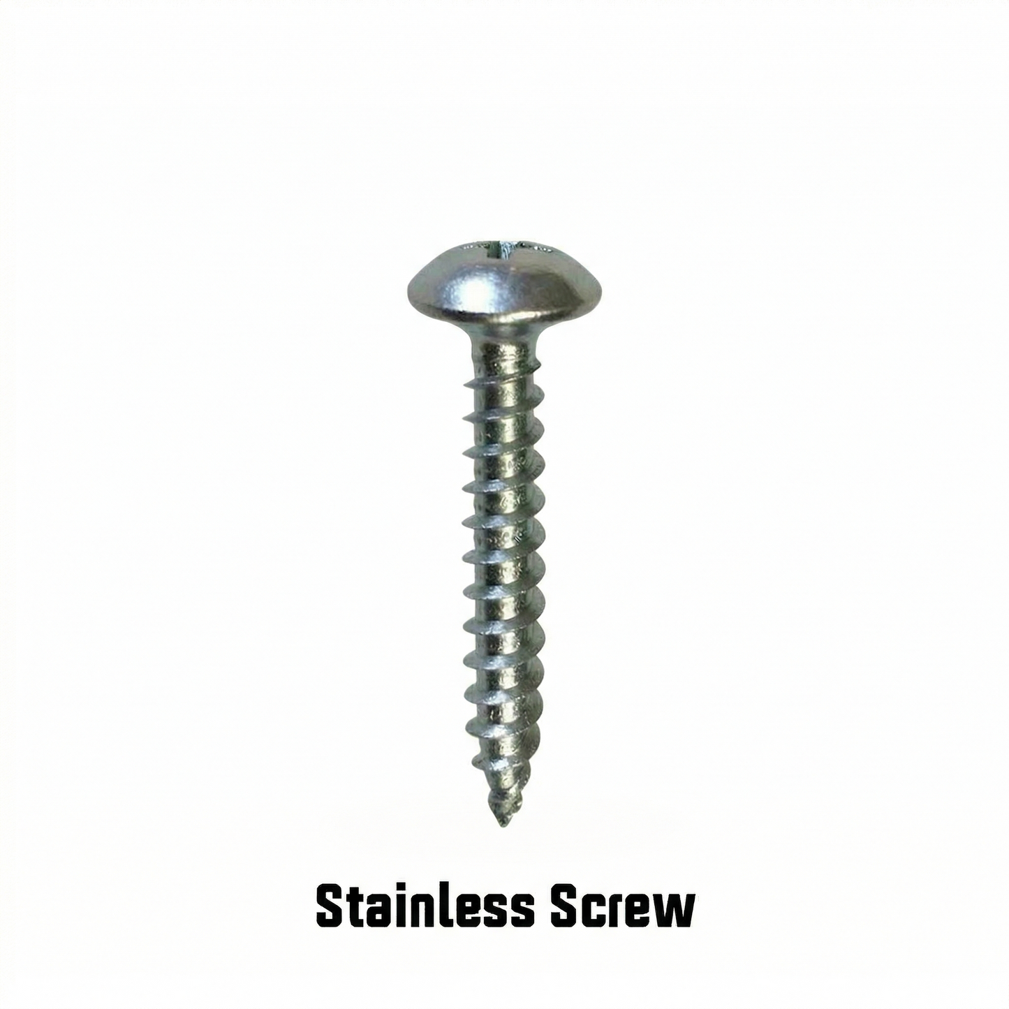 A single Rubrail Ring Nail or Screw by American Muscle Docks & Fabrication, with a round head and sharp threaded body, centered on a white background. Text below reads Rubrail Ring Nail or Screw.