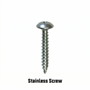 A single Rubrail Ring Nail or Screw by American Muscle Docks & Fabrication, with a round head and sharp threaded body, centered on a white background. Text below reads Rubrail Ring Nail or Screw.