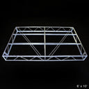 The 6x10 ft Truss Frames from American Muscle Docks & Fabrication are rectangular metal structures shown on a dark background, designed for enhanced strength and durability.